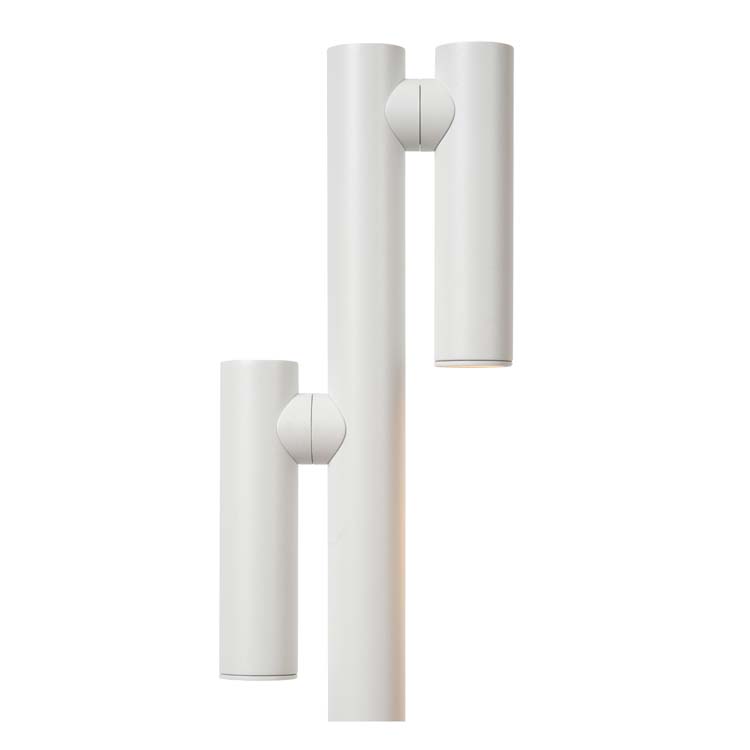 Lucide ANTRIM - Lampadaire / lampe de lecture Rechargeable - Batterie - LED Dim. - 2x2,2W 2700K - IP54 - Avec station de charge sans fil - Blanc