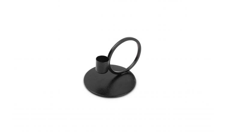 Bougeoir Pillar métal noir 10x9 cm