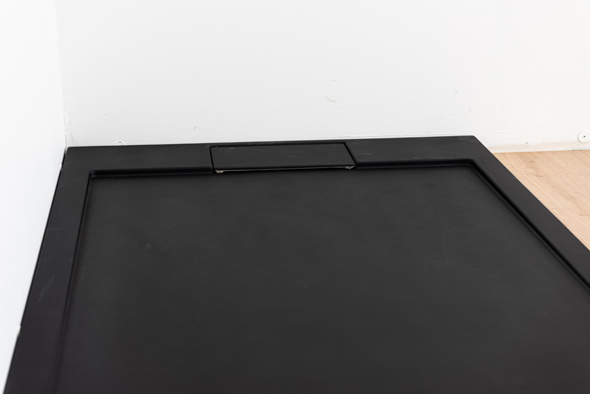 Douchebak Akon polybeton mat zwart 140x90cm