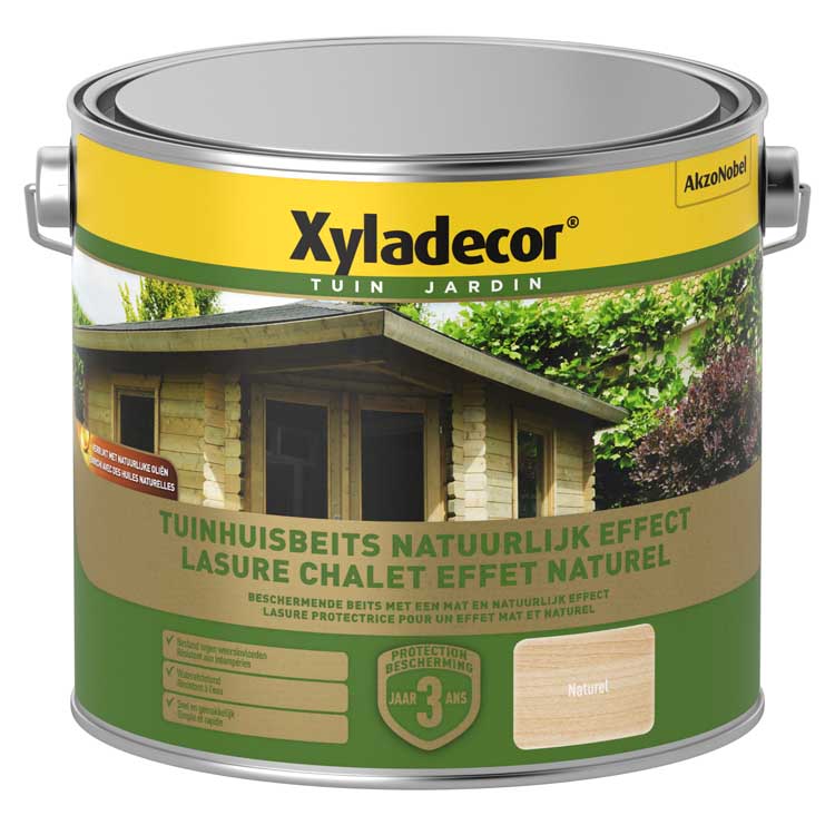 Xyladecor teinture pour maison de jardin effet naturel clair 2.5L