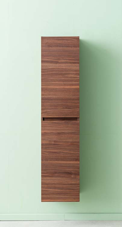 Armoire colonne Dotan noyer suspendue 185x40x32cm
