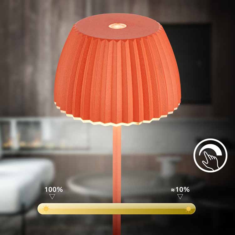 Lampe de table Elvoro - orange - 20cm - dimmable - LED - 1.5W - 2700K - IP44 - USB