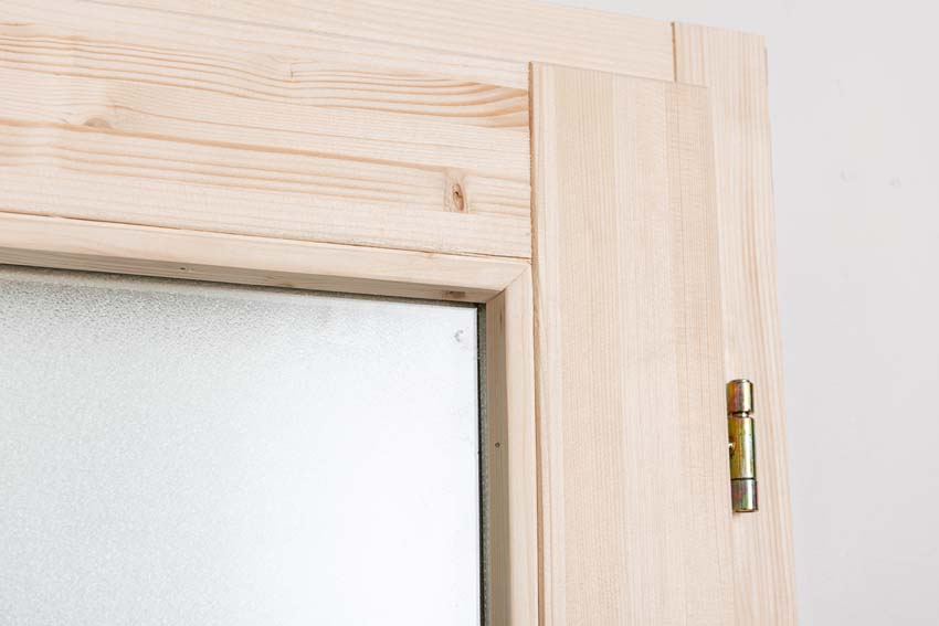 Porte extérieure bois Sorin chinchilla verre 980x1980mm poussant à gauche