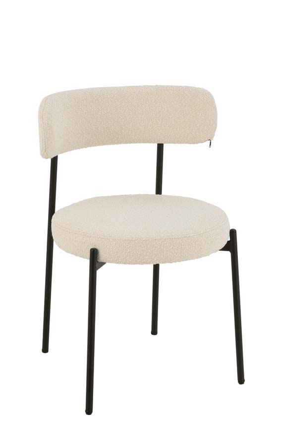 Chaise Boucle blanche 51x52x77cm