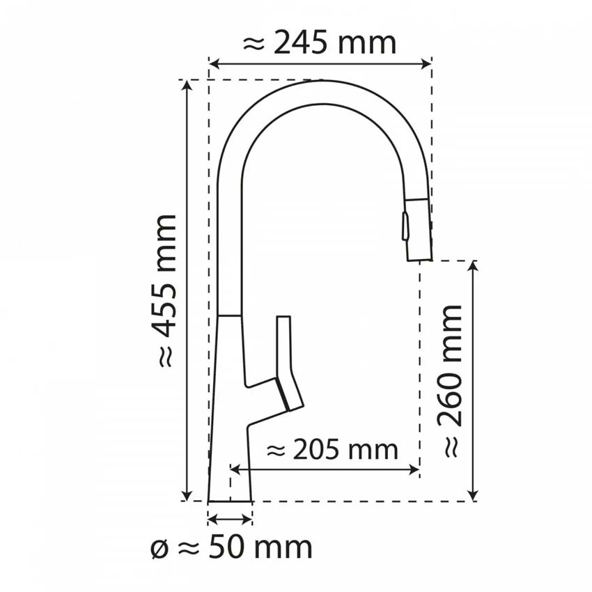 Keukenkraan Wasserwerk WK 9 Sphere inox met uittrekbare uitloop