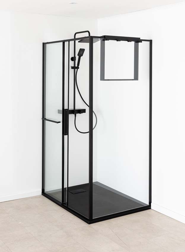 Doucheschuifdeur Ulani zwart 138-140x200cm