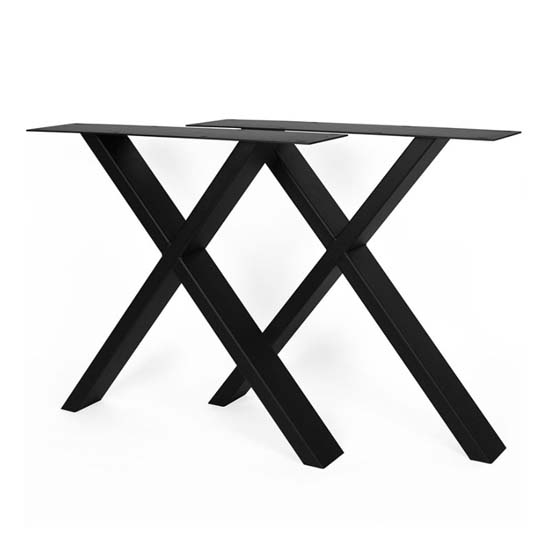 Tafel onderstel / potenset - X-vorm zwart metaal