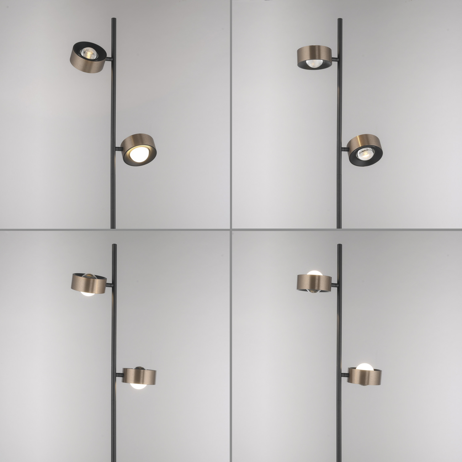 Lampadaire - brun - LED - 2x8W - 3000K