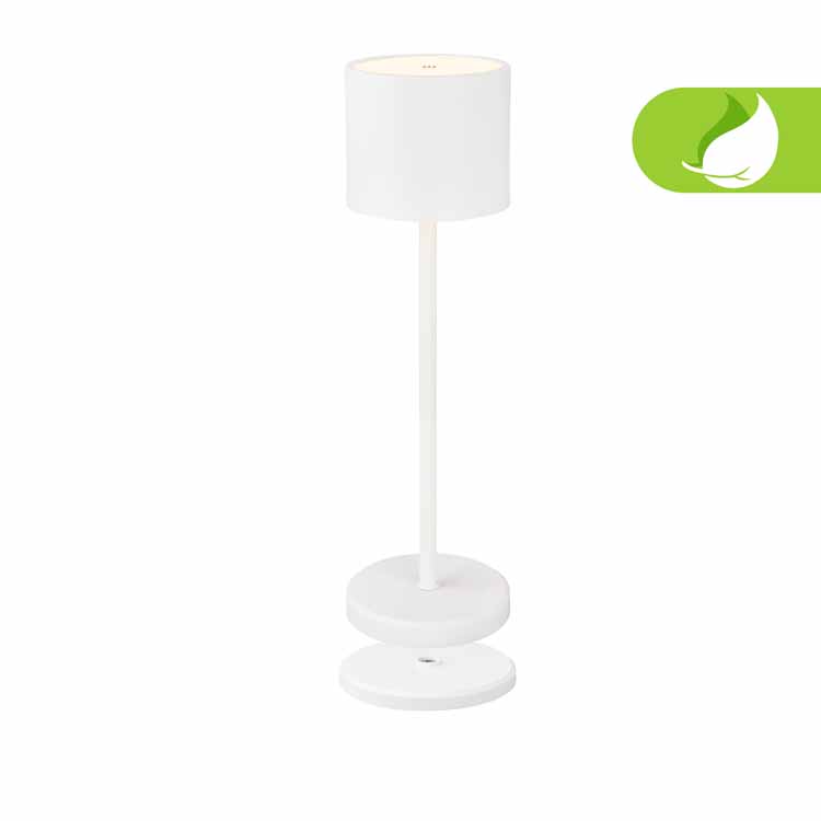 Tafellamp Lumaro - wit - 36cm - dimbaar - LED - 2.5W - 3000K - IP44 - oplaadstation
