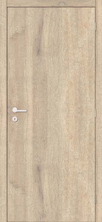 Porte intérieure complète Vintage Mont-Blanc chêne 201,5x83cm aggloméré tubulaire réversible + châssis 16,5cm