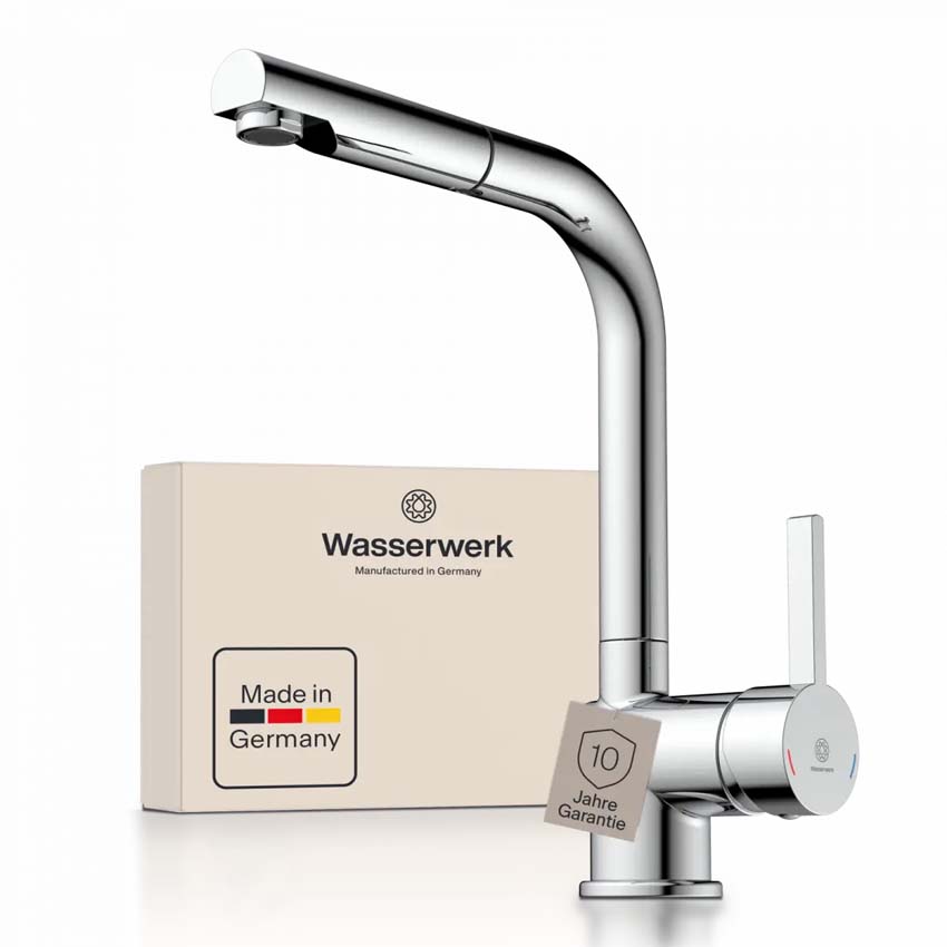 Robinet de cuisine Wasserwerk WK 4 Pro chrome avec bec extractible
