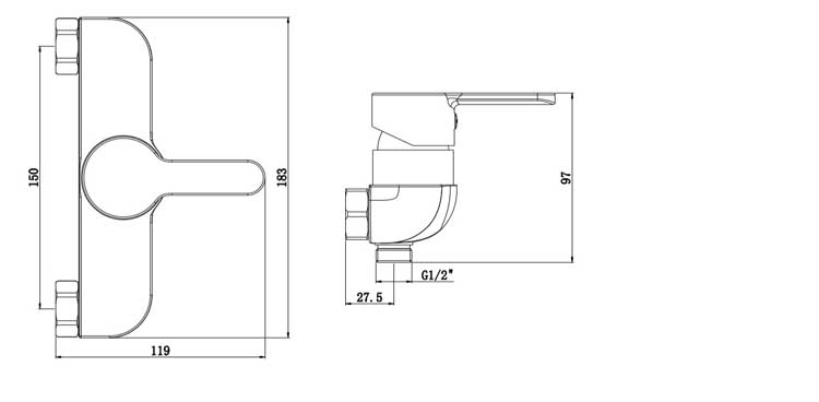 Robinet de douche Dex noir mat