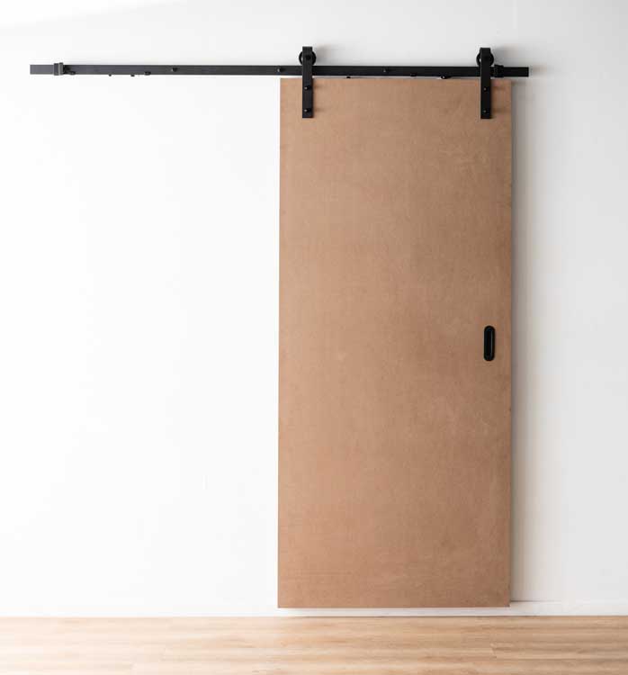 Complete enkele schuifdeur Karolien wit 93x211,5cm + rail robust zwart
