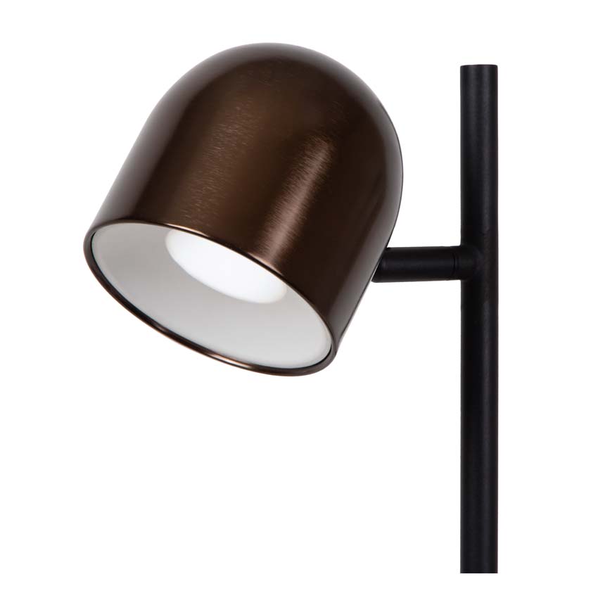 Lucide SKANSKA RECH - Oplaadbare Vloerlamp Binnen/Buiten - Accu/Batterij - Ø 23 cm - LED Dimb. - CCT - 1x3W 3000K/6000K - IP44 - Koffie