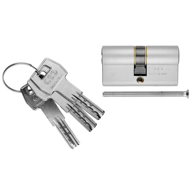 Cilinder AGB veiligheid 60mm inox look SKG**