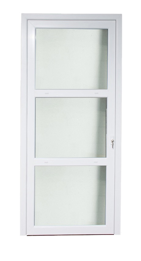 Buitendeur pvc wit/wit 3delig  helder R MW
