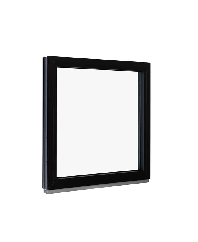 Châssis fixe pvc Deceuninck Elegant Infinity noir/noir B900xH900 mm