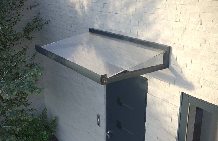 Marquise Pluvia alu noir 1500 x 865 mm