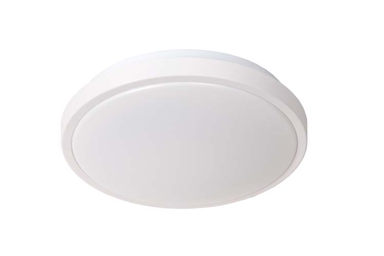 Lucide DASHER - Plafonnière Badkamer - Ø 29,3 cm - LED - 1x12W 2700K - IP44 - Wit