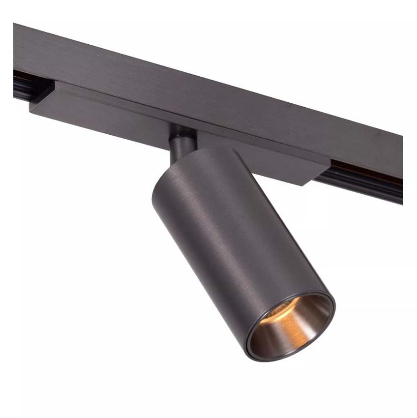 Lucide Premium Linial Bix Railspot - 1-fase Railsysteem / Smart Railverlichting - 48V - 1xLED Dimbaar - Mat Zwart Chroom