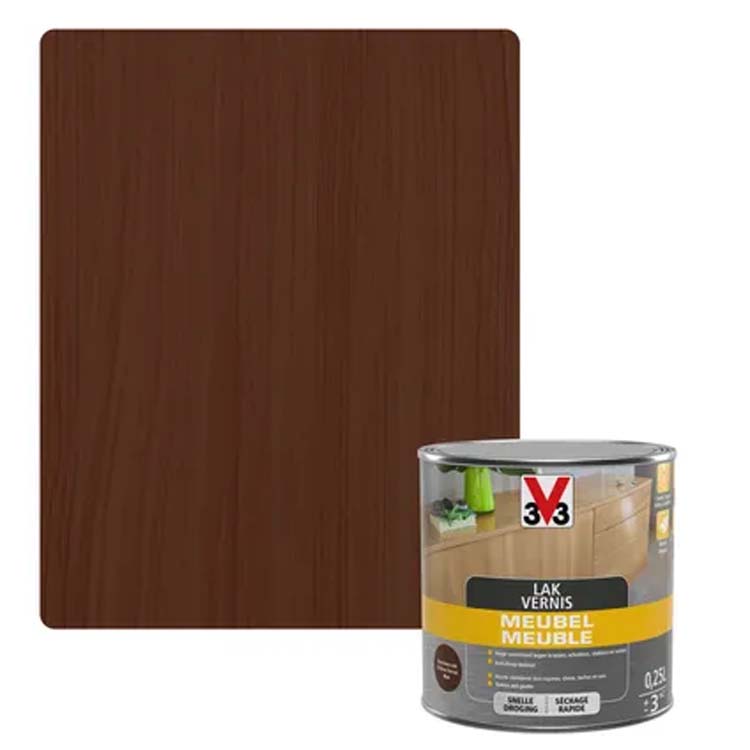 V33 laque pour meuble chêne foncé mat 0,25l