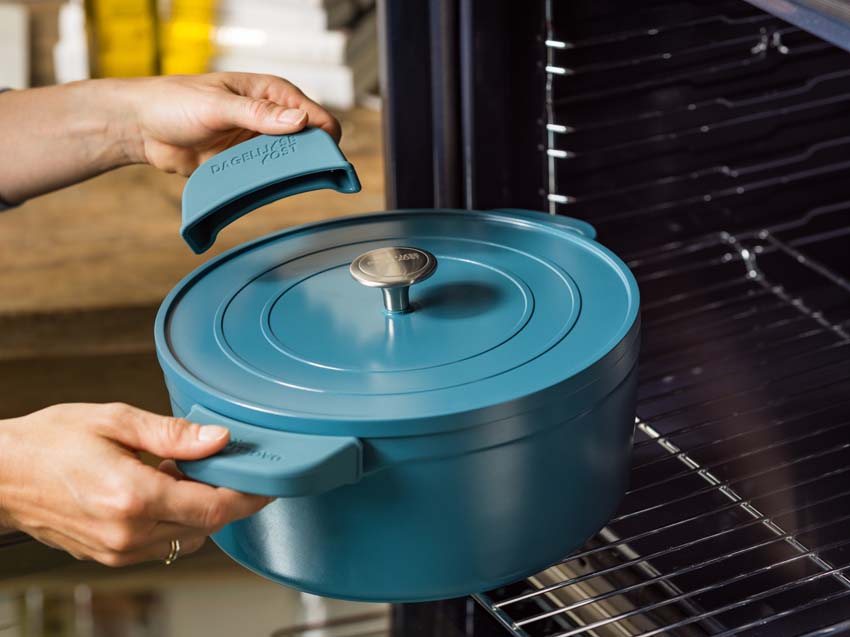 Marmite avec couvercle Dagelijkse Kost Proline bleu-vert Ø26cm avec revêtement antiadhésif