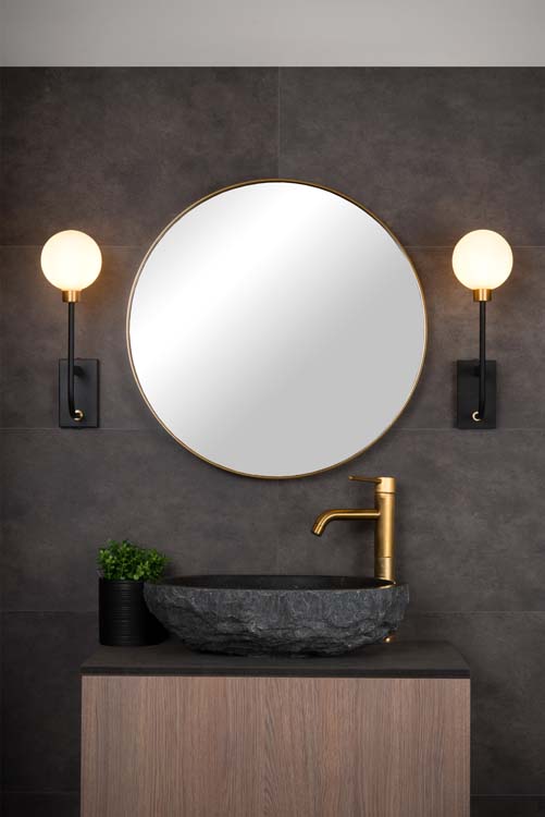 BEREND Wandlamp Badkamer 1xG9/33W 13/21/40cm Zwart