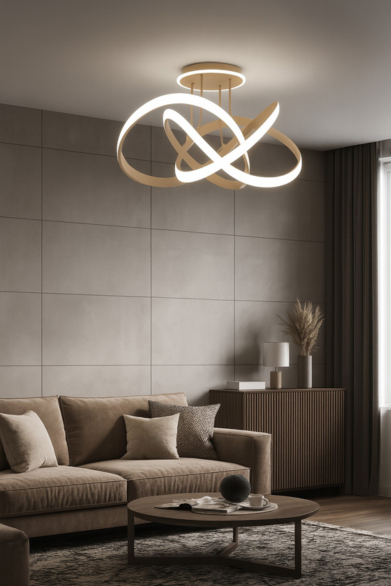 Plafonnier - sable - Ø65x34,5cm - dimmable - LED - 1x56W - 3000K