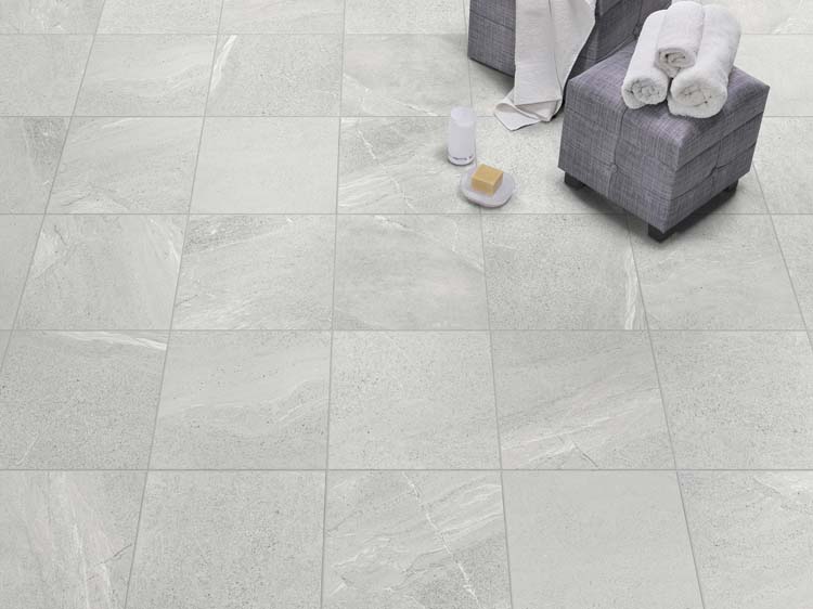 Carrelage de sol et mural Devon gris 34x34cm