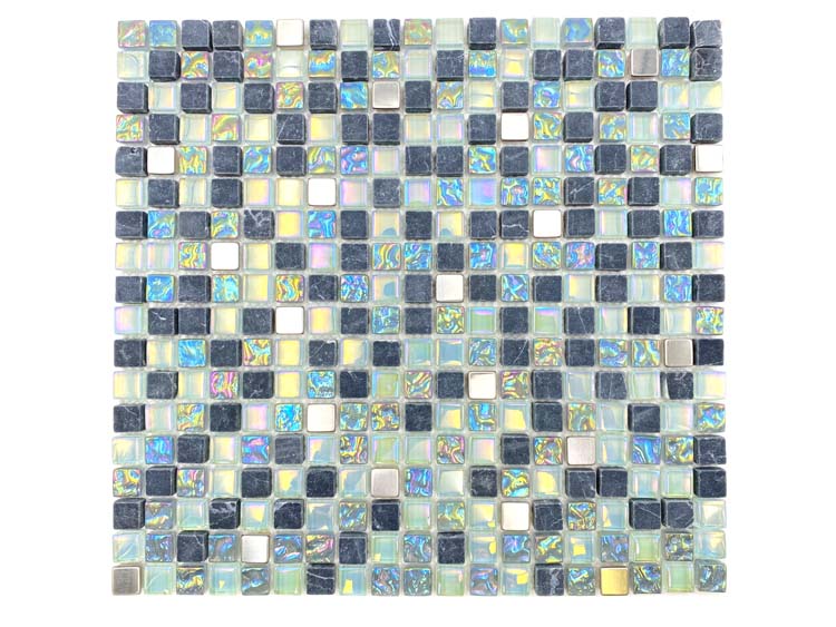 Mosaïque Crystal Mix gris brillant 30,5x32,2cm