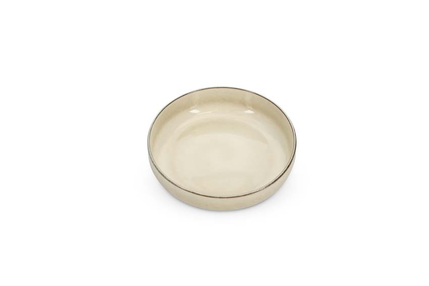 Assiette creuse Salt & Pepper Meridian en faïence beige Ø22x6cm