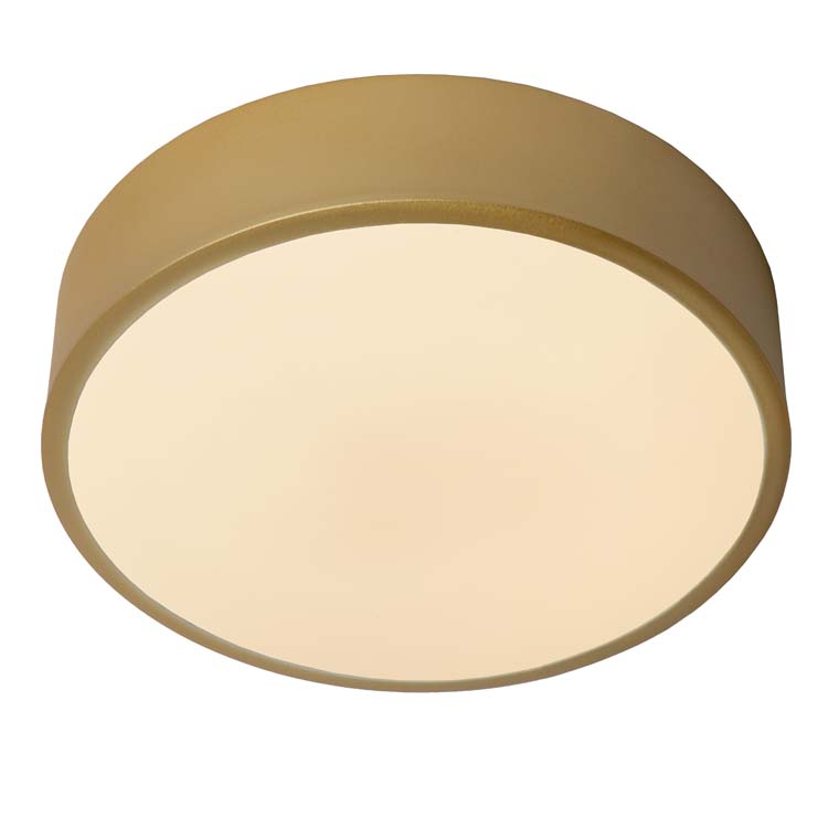 Lucide UNAR - Plafonnier - Ø 20 cm - LED Dim. - 1x12W 2700K - 3 StepDim - Or Mat / Laiton