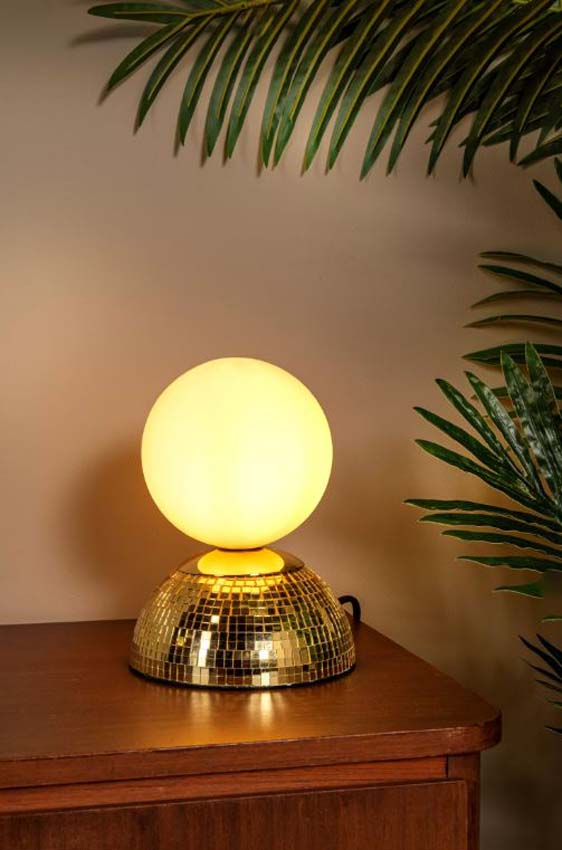 Lucide Essential Glitzer - Lampe de table - Ø14cm - 1xG9 - Or