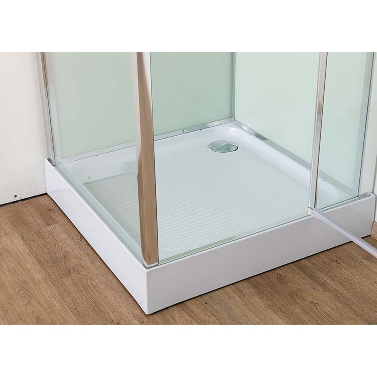 Douchecabine Anik rechts chroom/wit draaideur 90x90x205cm