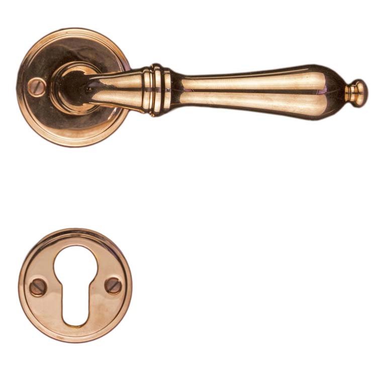 Poignée de porte pro amalfi rose rosece cylindre