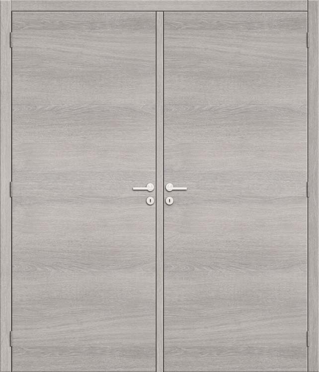 Porte intérieure double complète Ardenne aspect bois 2x68x201,5cm tubulaire