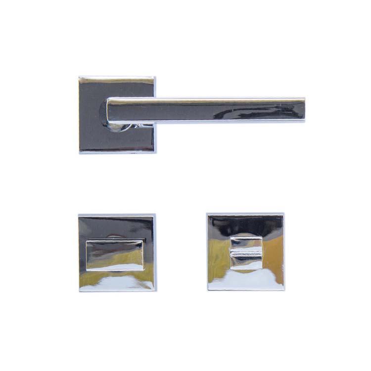 Poignée de porte pro erice chrome avec serrure toilette