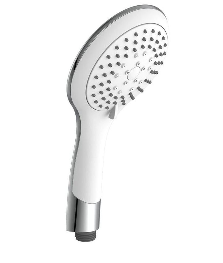 Set de douchette à main Bibi chrome/blanc brillant Ø12cm