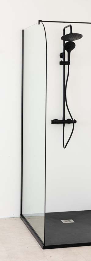 Douchewand Avery afgerond 117x200cm
