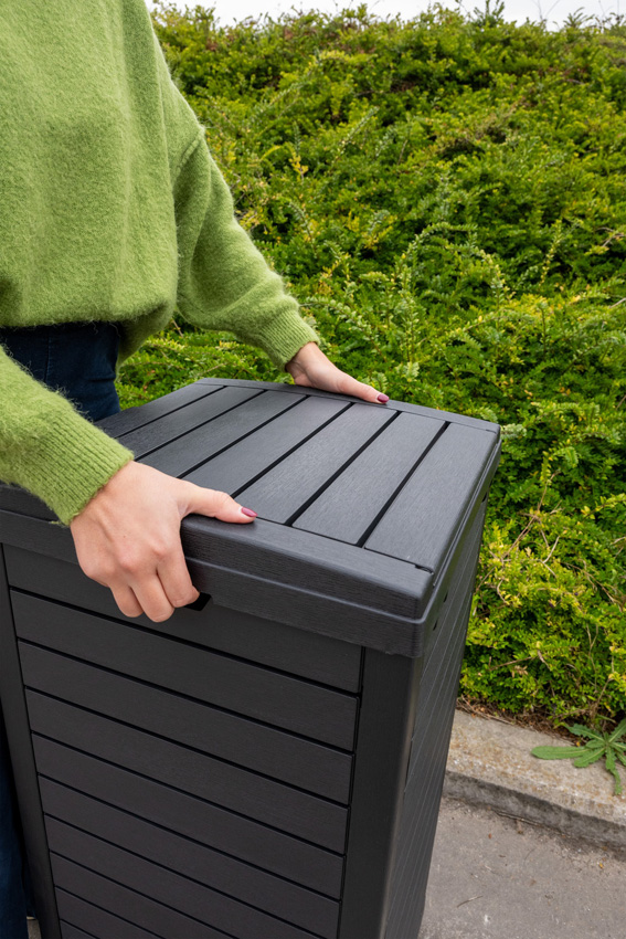 Poubelle d'extérieur anthracite simple
