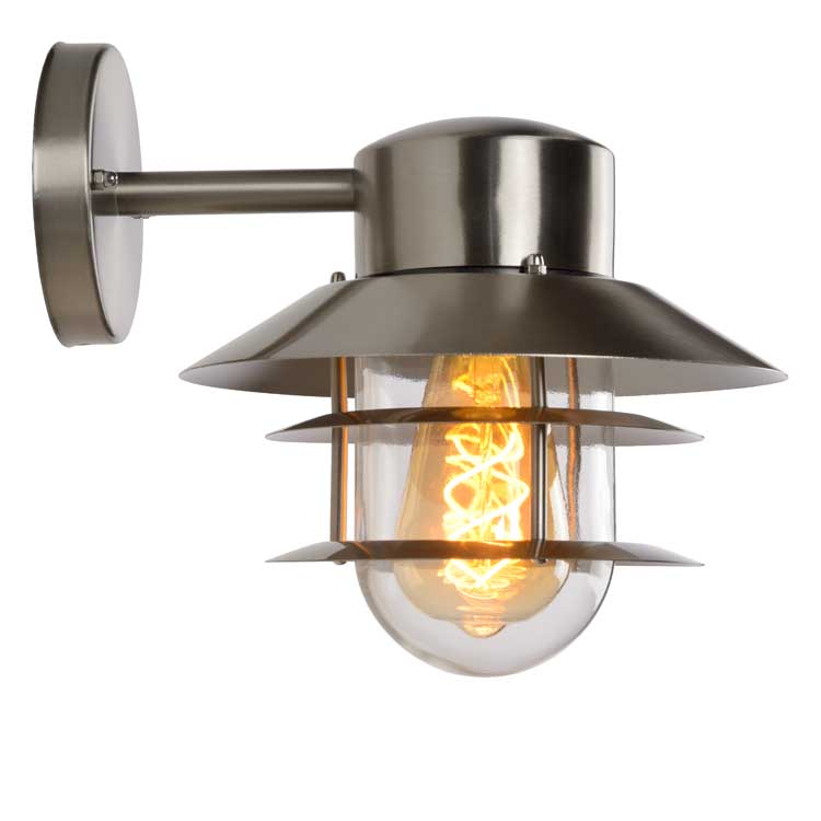 Lucide ZICO - Wandlamp Buiten - Ø 21,8 cm - E27 - IP44 - Mat chroom
