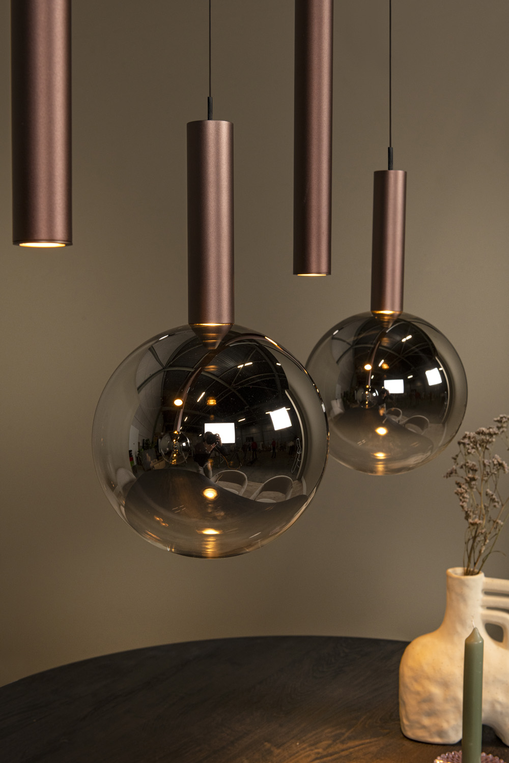 Lucide Premium Jasmine - Hanglamp - LED Dimb. - CCT - 7X4W 2200K/3300K - Geschikt voor vide en hoge plafonds - Koper