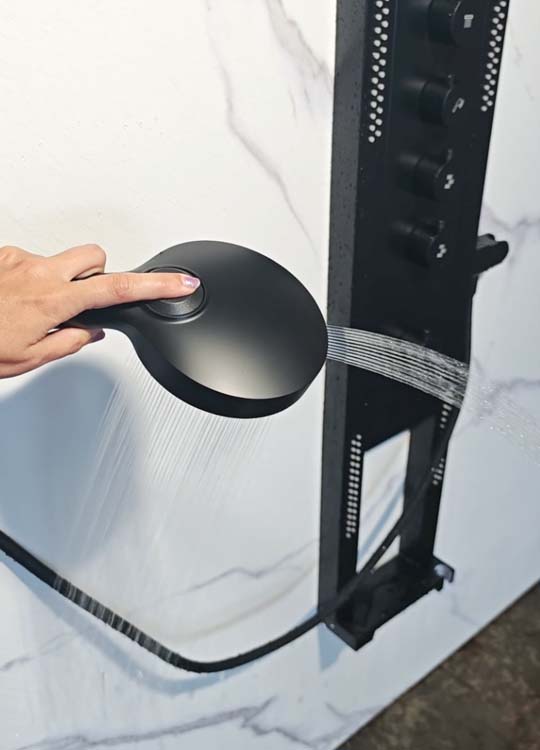 Doucheset Vivian thermostatisch mat zwart