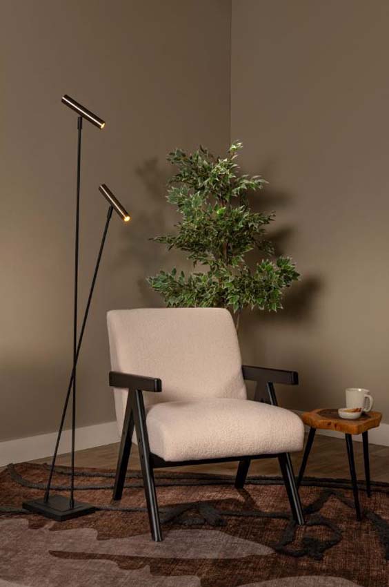 Lucide Vibes Duarte - Staande lamp - 2xG9 - Grijs ijzer