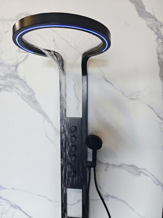 Doucheset Vicky thermostatisch met LED zwart