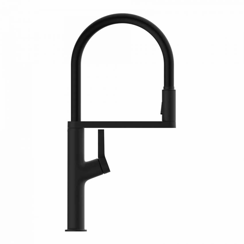 Robinet de cuisine Wasserwerk WK 2 noir mat avec bec extractible