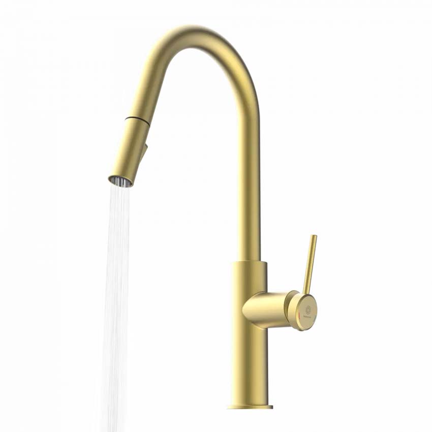 Robinet de cuisine Wasserwerk WK 13 Curve or mat avec bec extractible