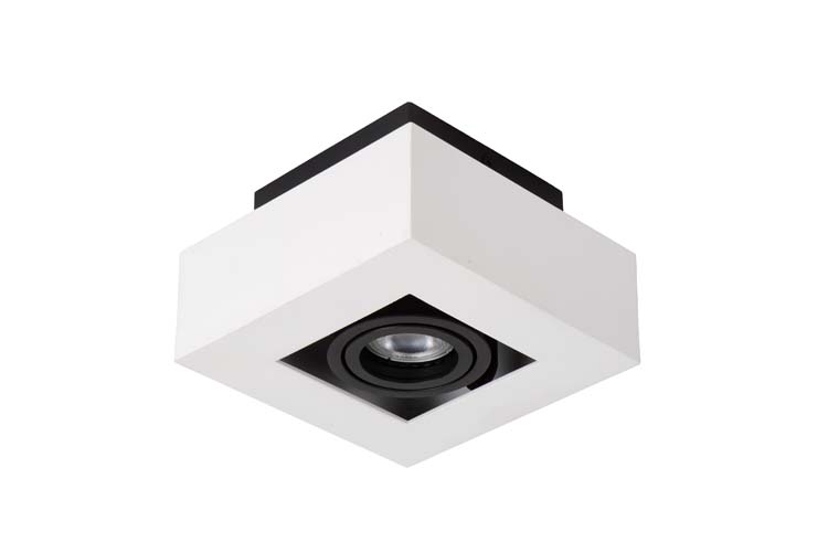 Plafonnier - carré - blanc/noir - dimmable - LED - GU10 - 5W - 2200/3000K