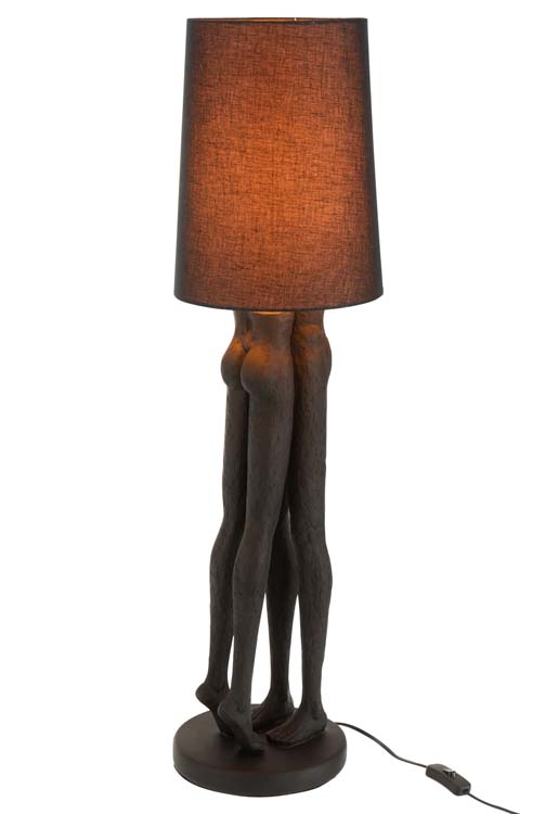Lamp koppel Poly zwart 21 x 21 x 89,5 cm