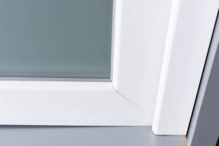 Porte extérieure 3 parties PVC verre mat blanc 980x2180mm ouvrant à droite